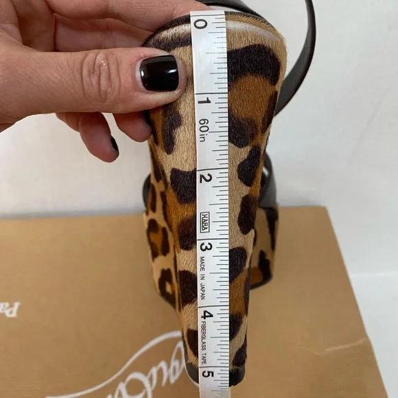 Christian Louboutin Ron Ron Zeppa Leopard Pony Calf Hair Wedge size 40